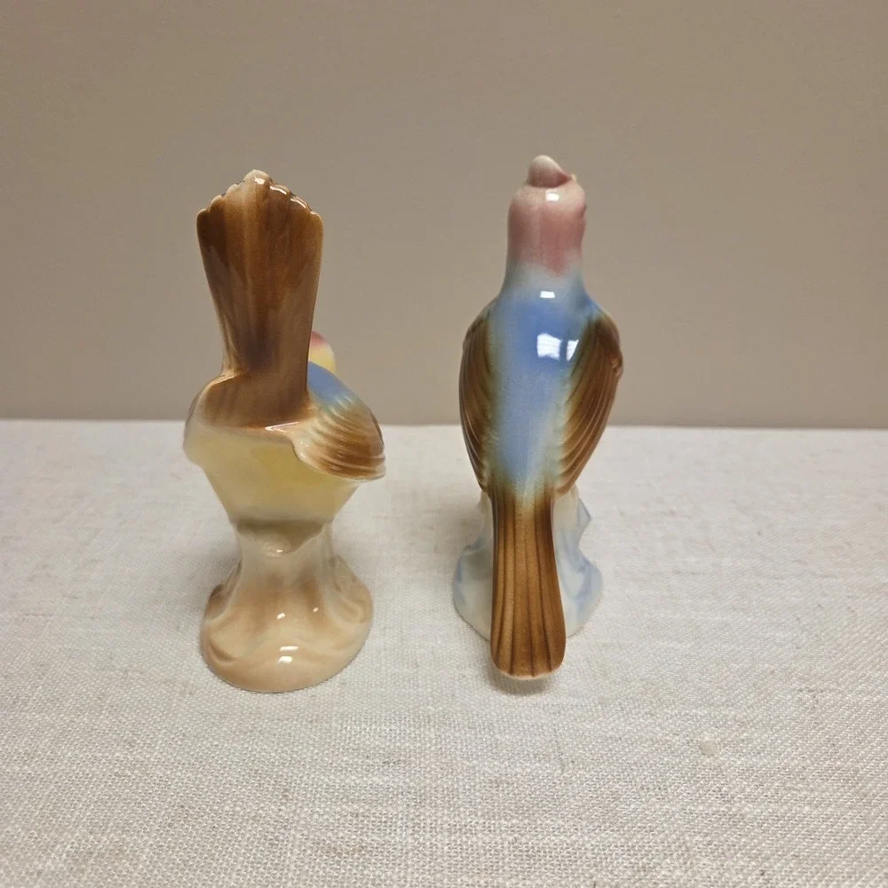 Vintage Royal Copley Ceramic Bird Figurines Set Of 2 6.5in